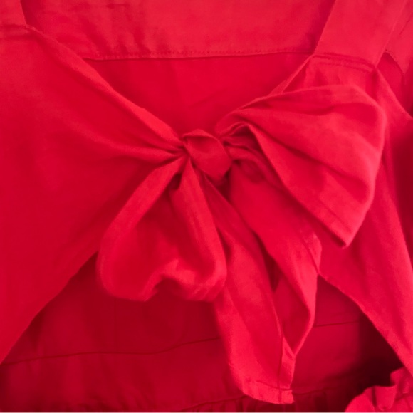 NEW J crew Red Sun Dress Linen Cotton Red Summer Dress NWT Small - Picture 10 of 11